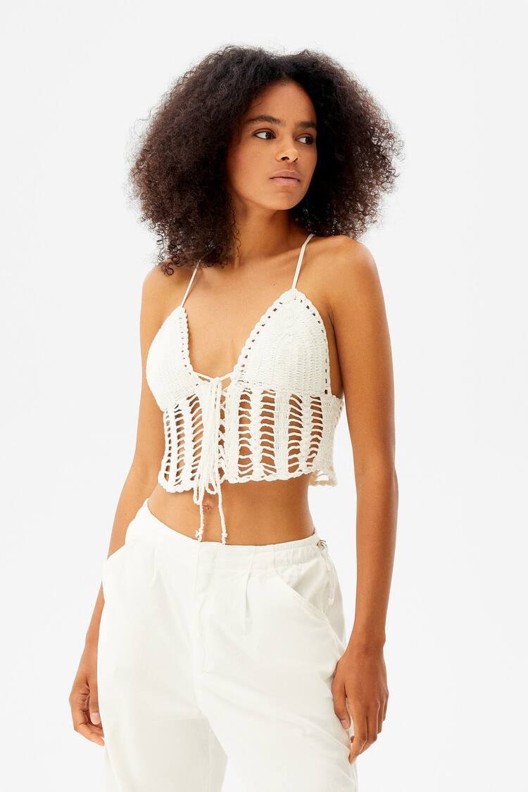 Crochet top with boning