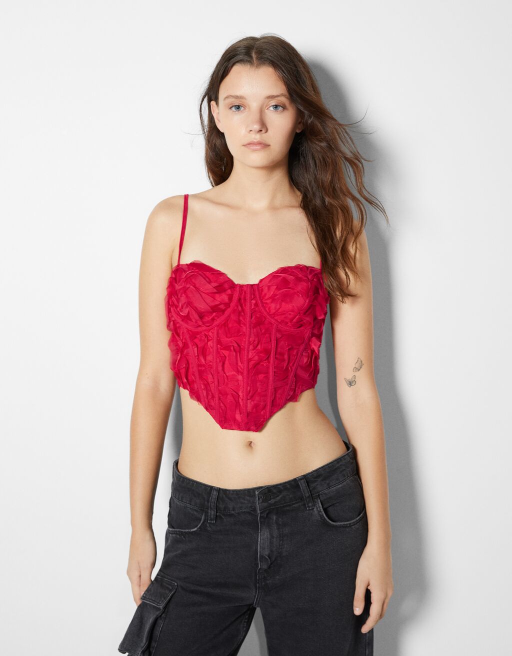 3D strappy corset top