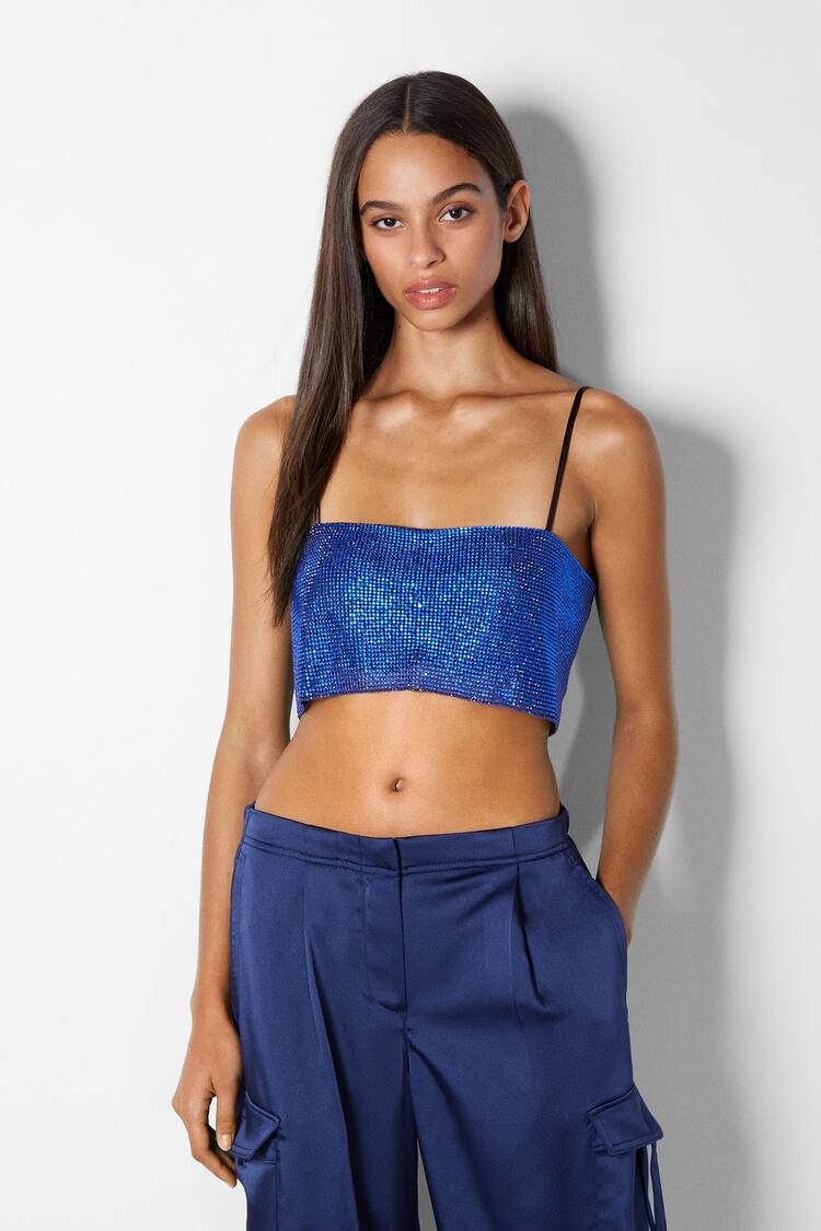 Top with rhinestone straps