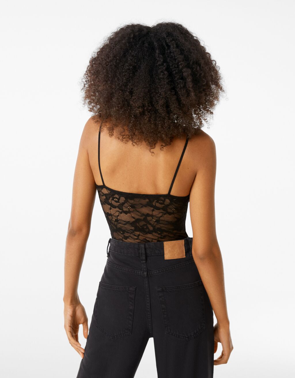 Blond Lace Bodysuit Woman Bershka 