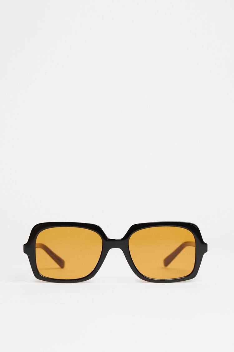 Retro orange mirrored sunglasses