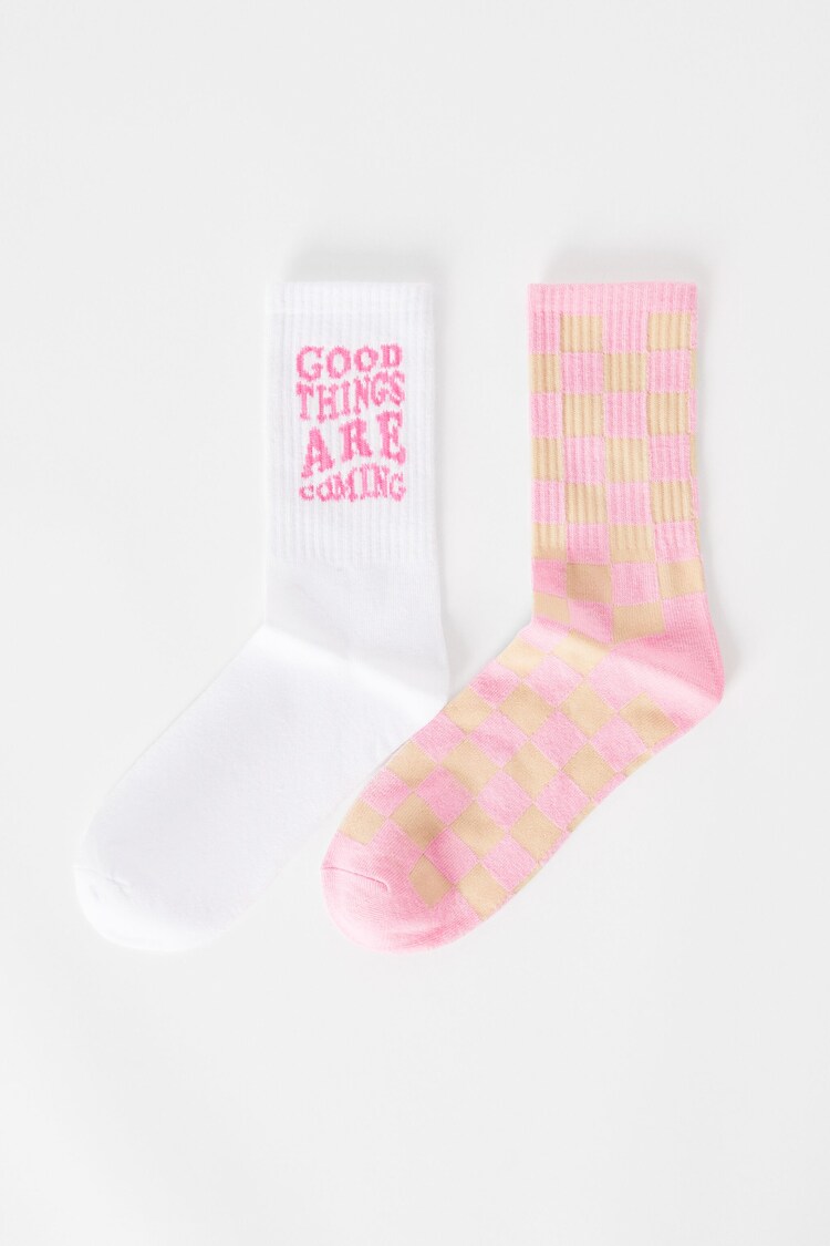 Set of 3 pairs of socks with slogan