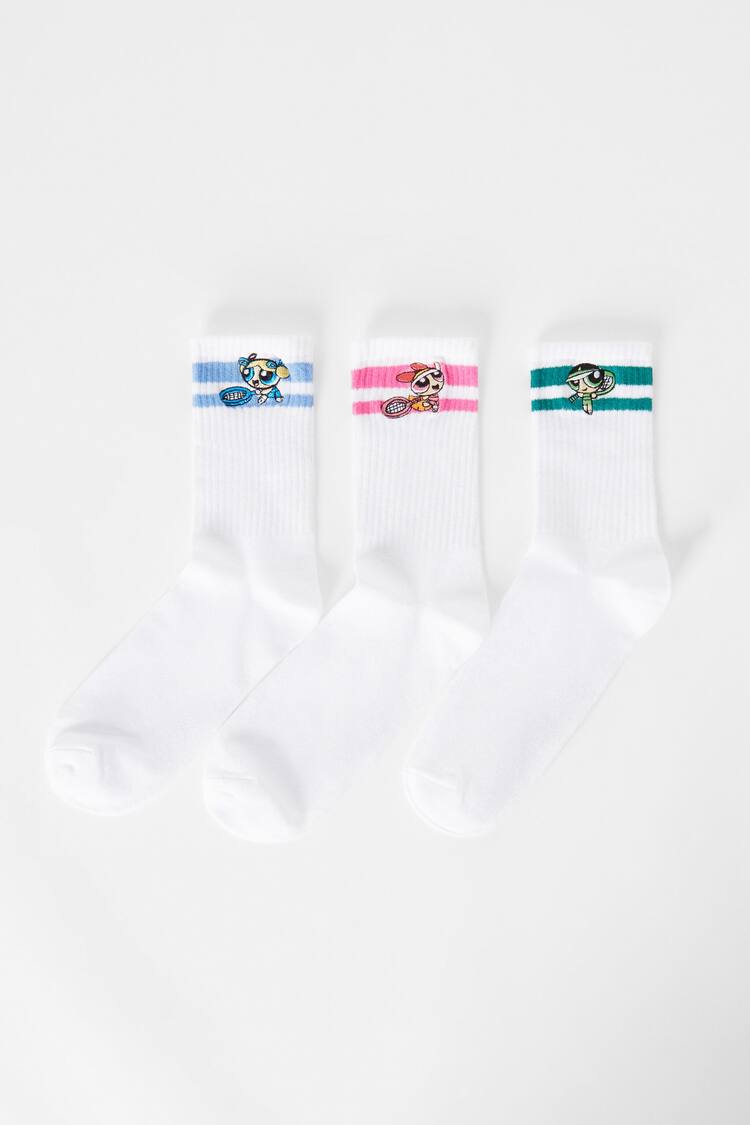 Pako me 3 palë çorape me stampë të vajzave “Powerpuff”