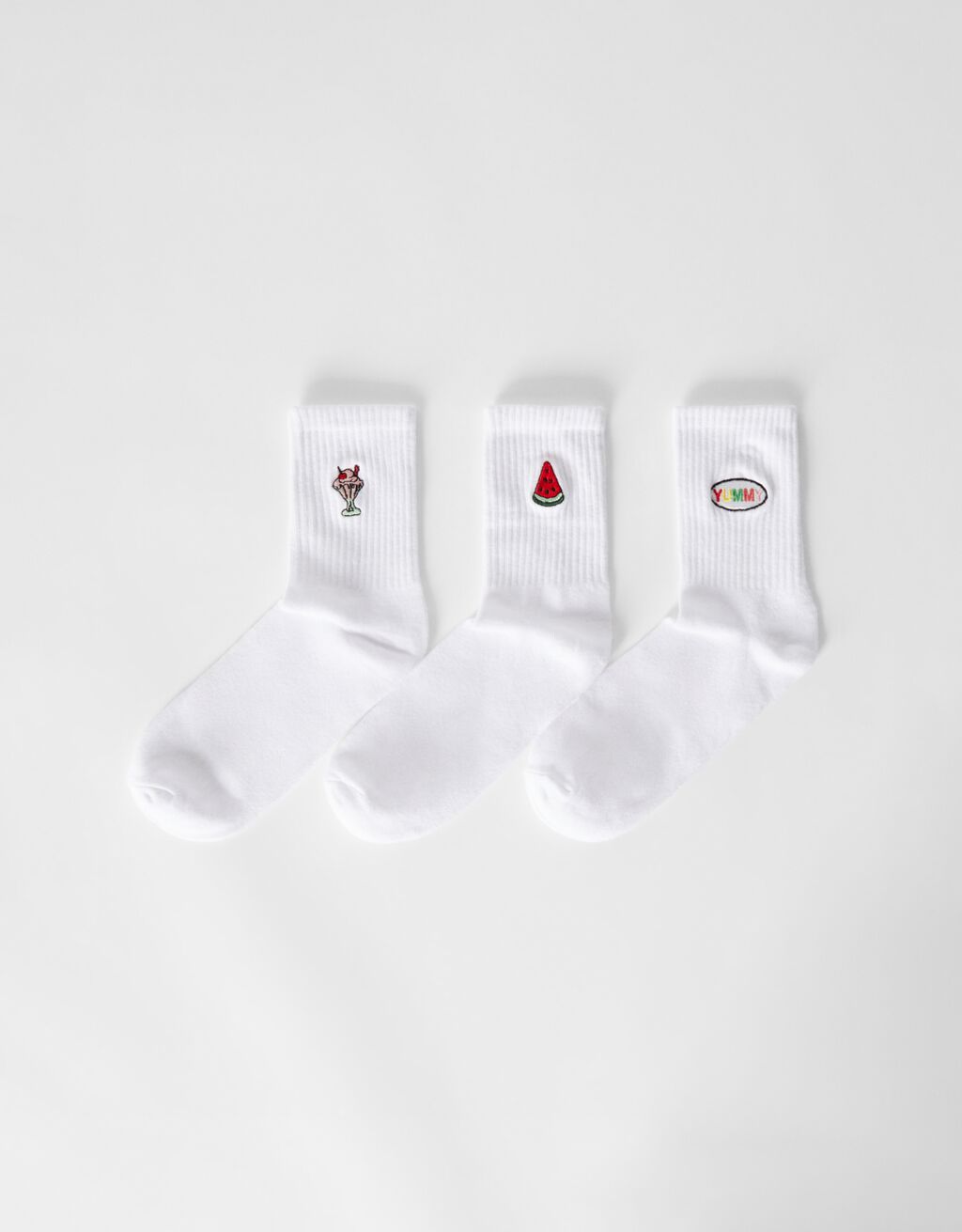Pack of 3 embroidered ankle socks