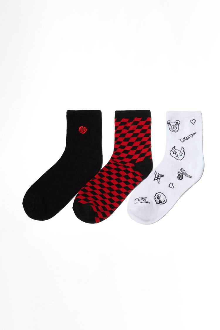 Set of 3 print socks