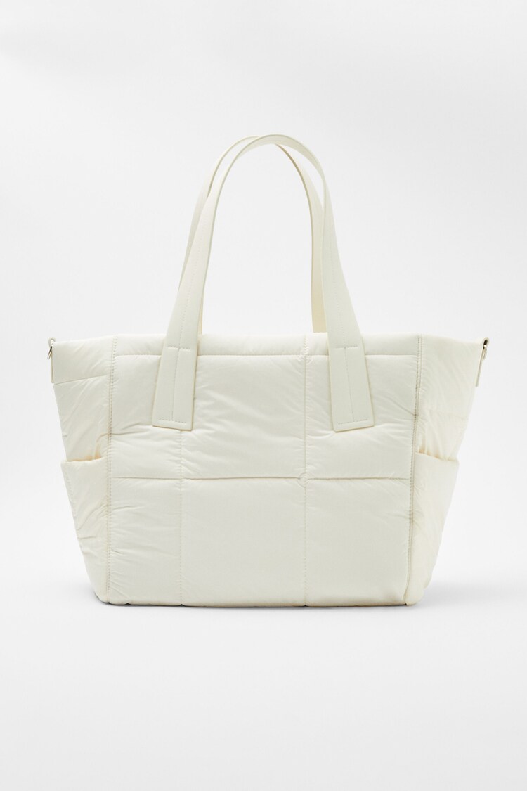 Basic nylon-effect tote bag