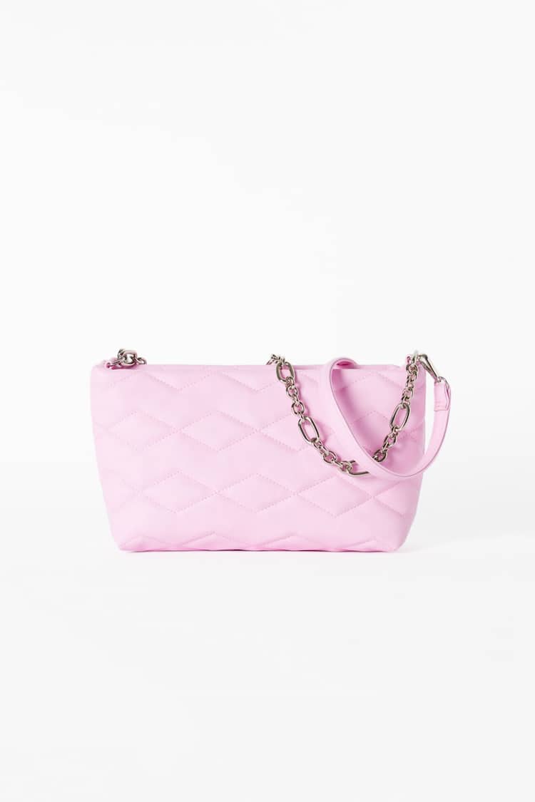 Quilted bag with chain strap