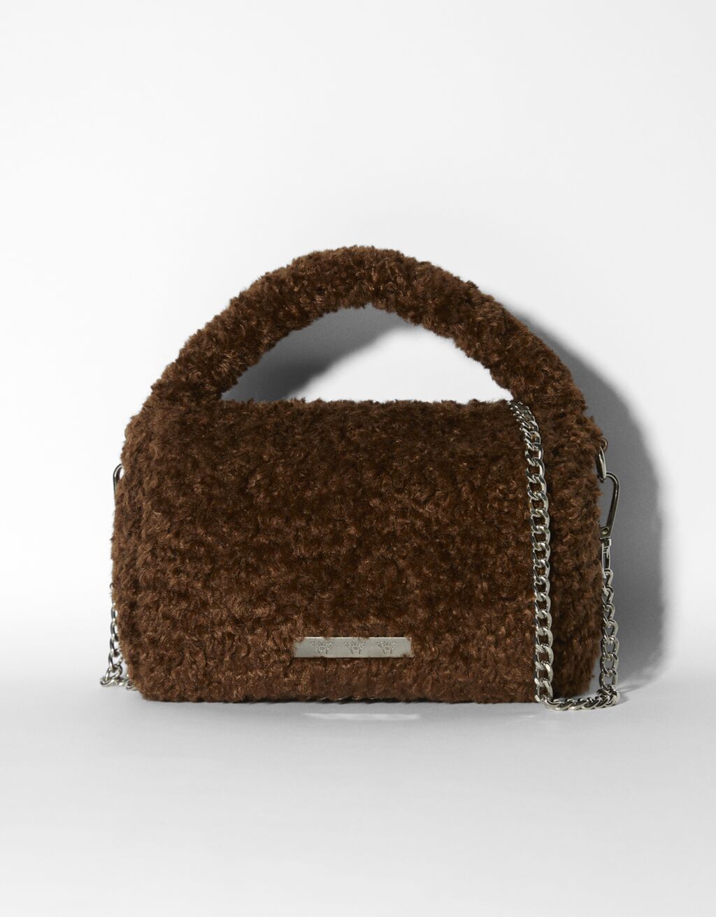 Faux fur bag with handle