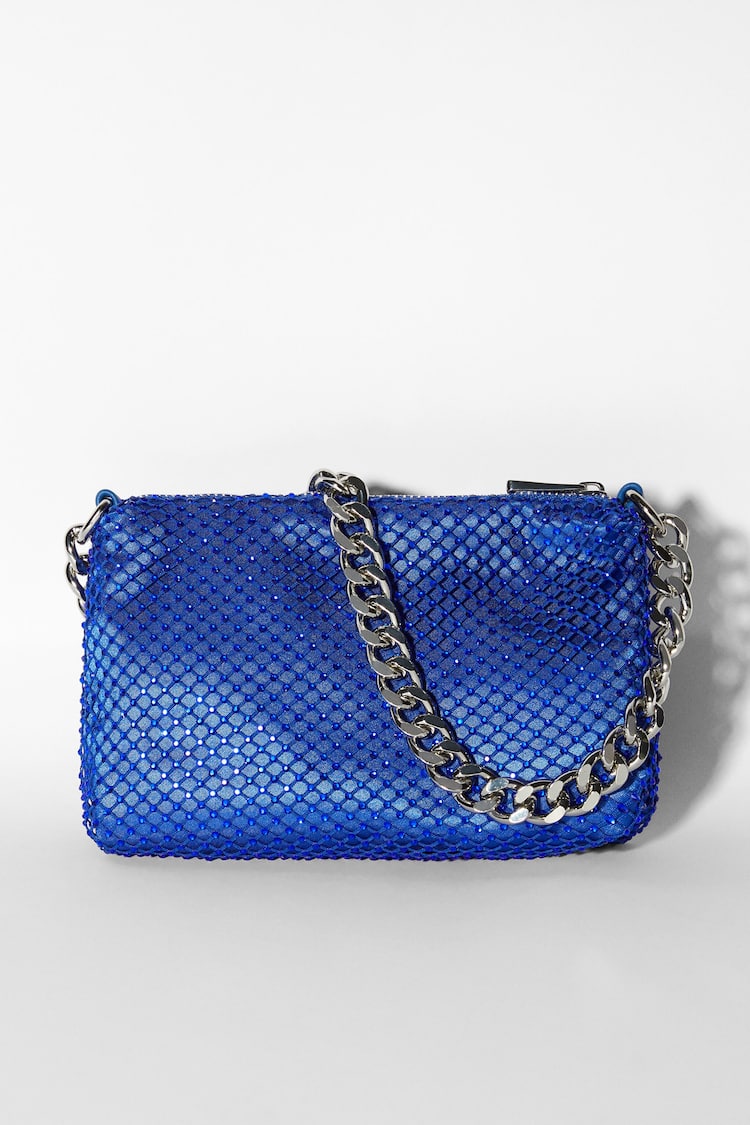 Mesh bag with chain strap