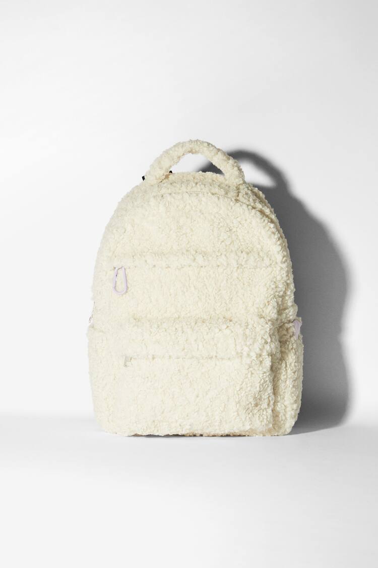 Faux shearling backpack