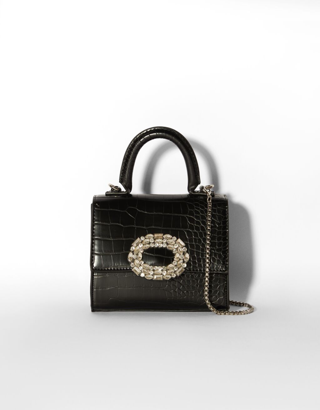 Mock croc bag with chain strap