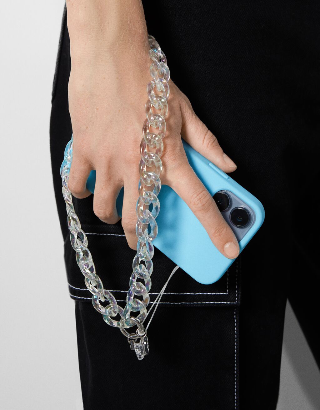 Iridescent cell phone chain