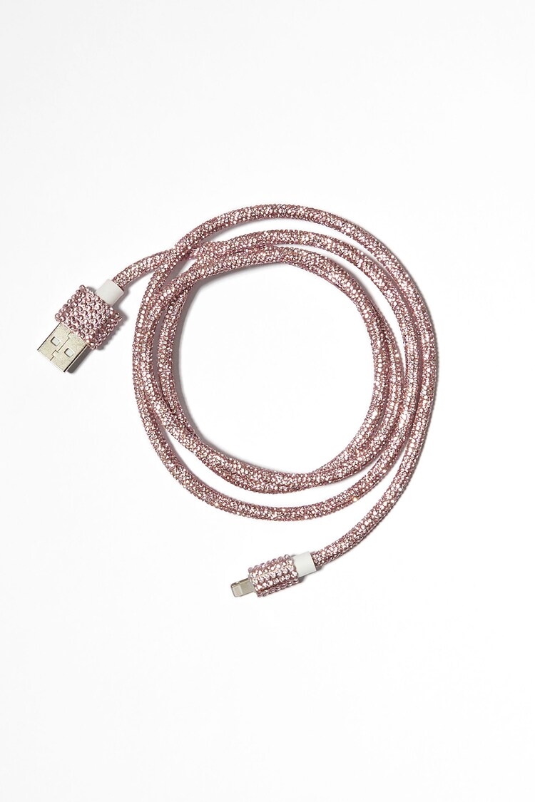 Rhinestone charging cable