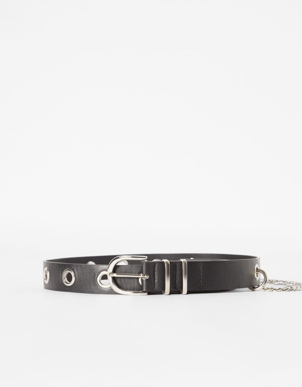 Belt with chain eyelets and cross