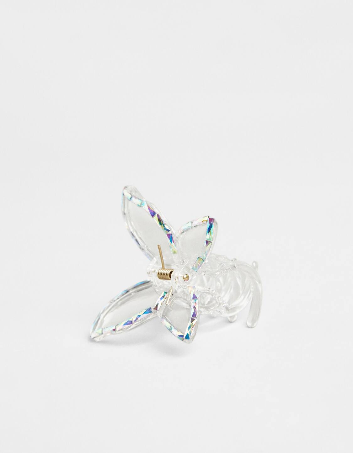 Transparent rhinestone butterfly hair clip - Woman | Bershka Transparent rhinestone butterfly hair clip - Woman | Bershka