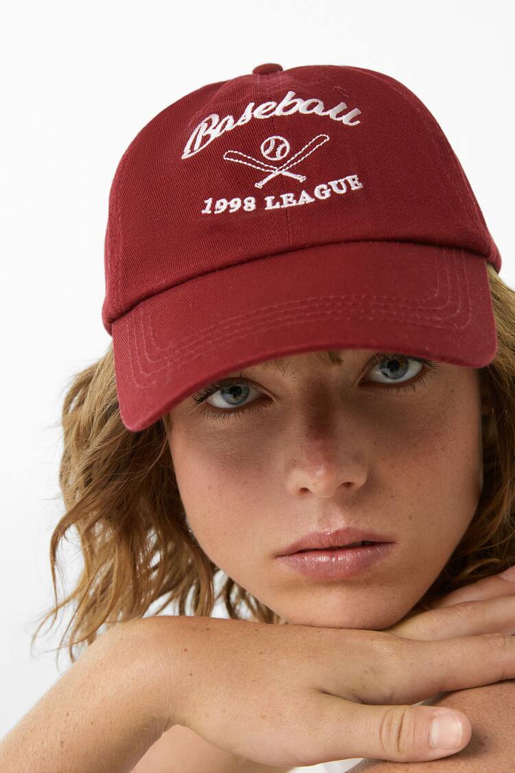 Varsity cap with slogan
