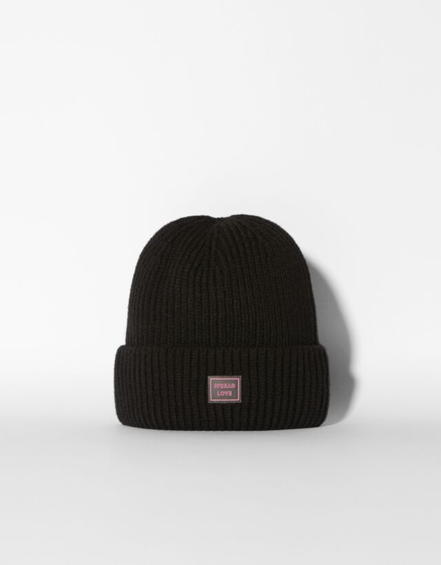 black beanie with patch