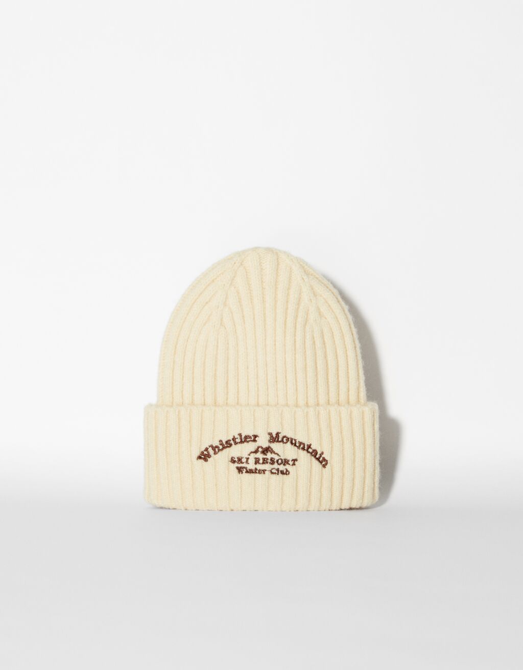 Embroidered ribbed beanie