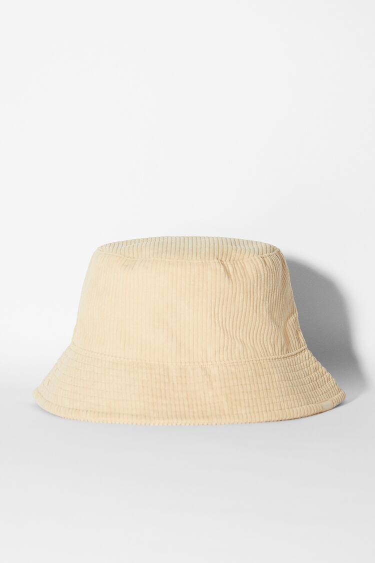 Corduroy-effect bucket hat