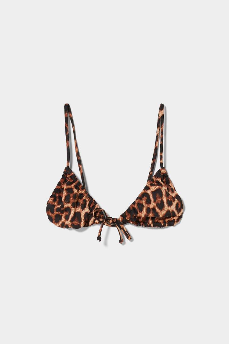 Bikinioberteil mit Leopardenprint