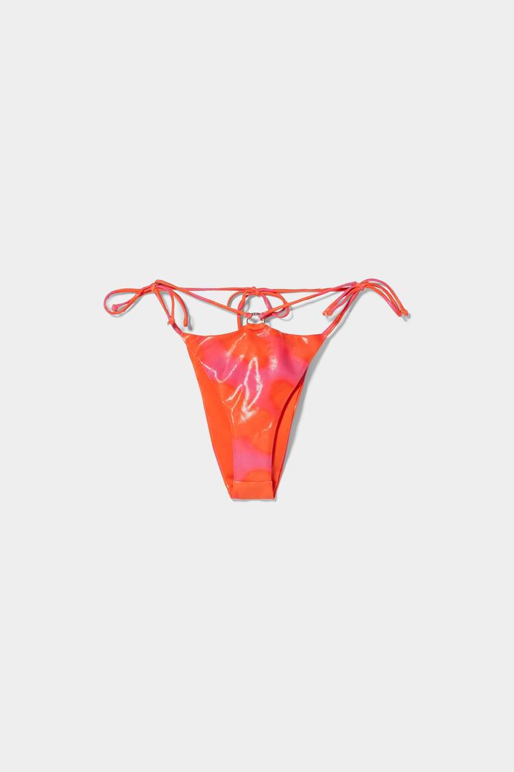 Coloured laminated-effect bikini bottoms