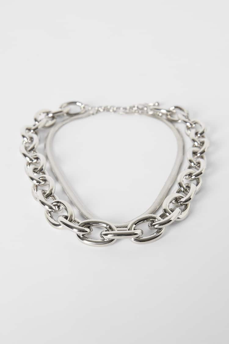 Komplet 2 ogrlice: debeli lanac, zmija