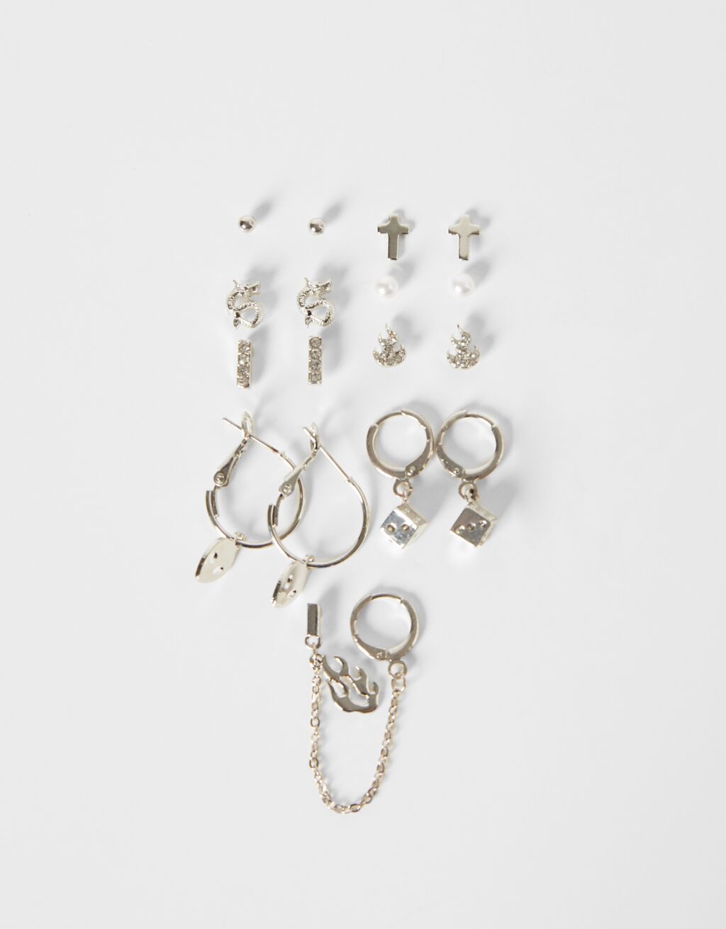 Set of 9 cross earrings