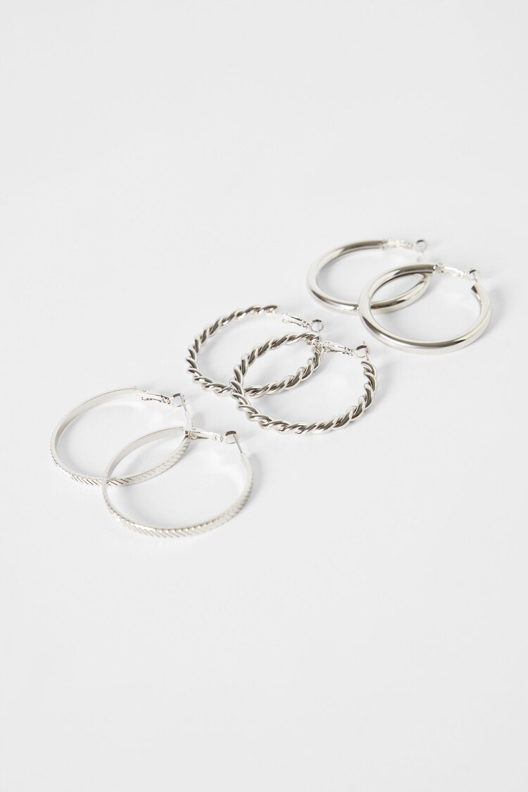 Set 3 pairs of hoop earrings