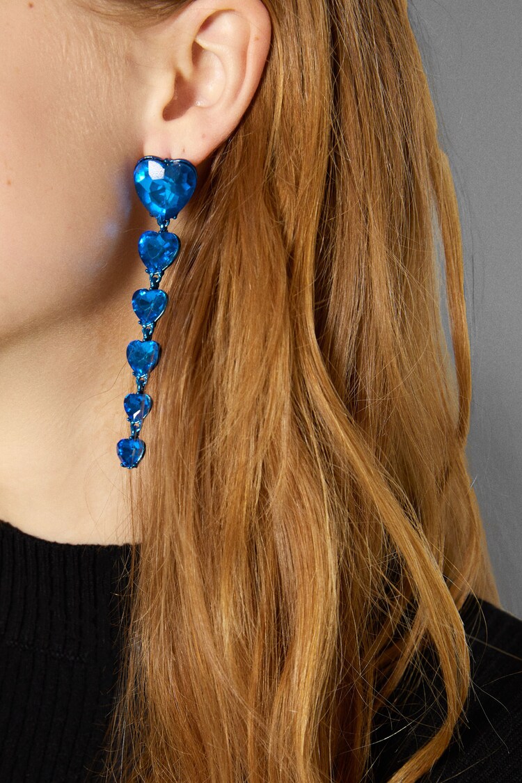 Rhinestone cascade earrings
