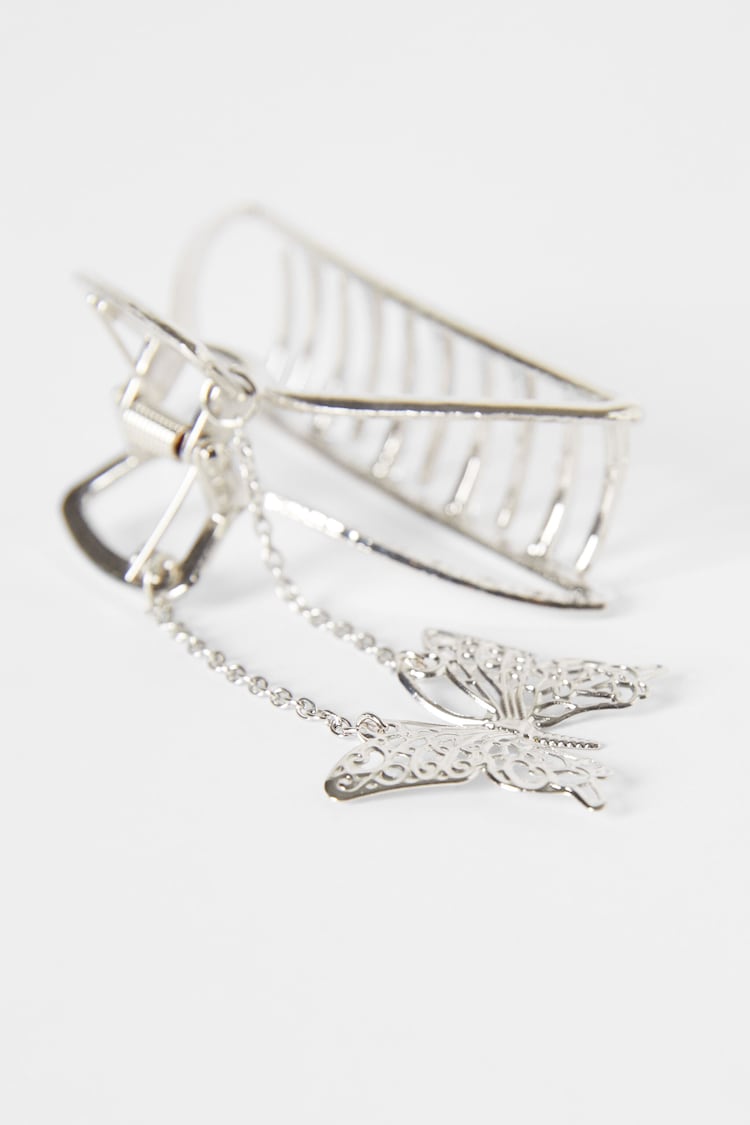 Metal butterfly charm hair clip