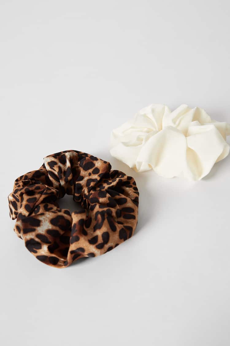 Set of 2 leopard print scrunchies