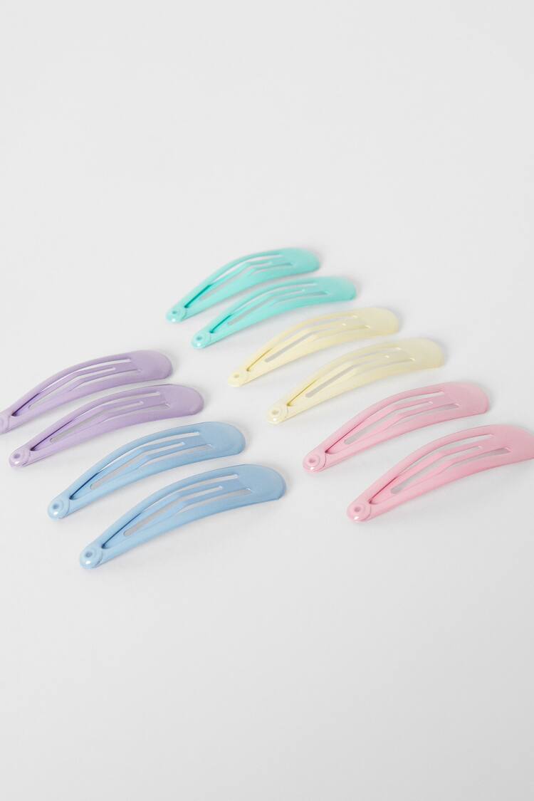 Pack of 10 coloured hair clips