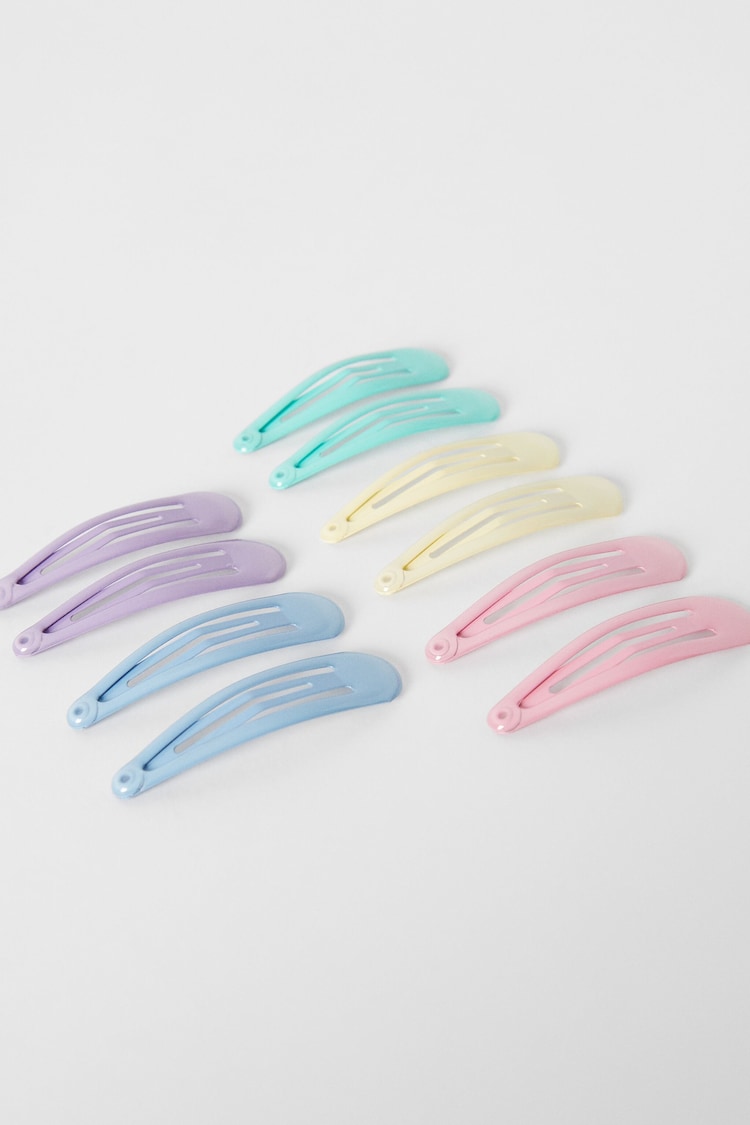 10-pack färgade hårspännen