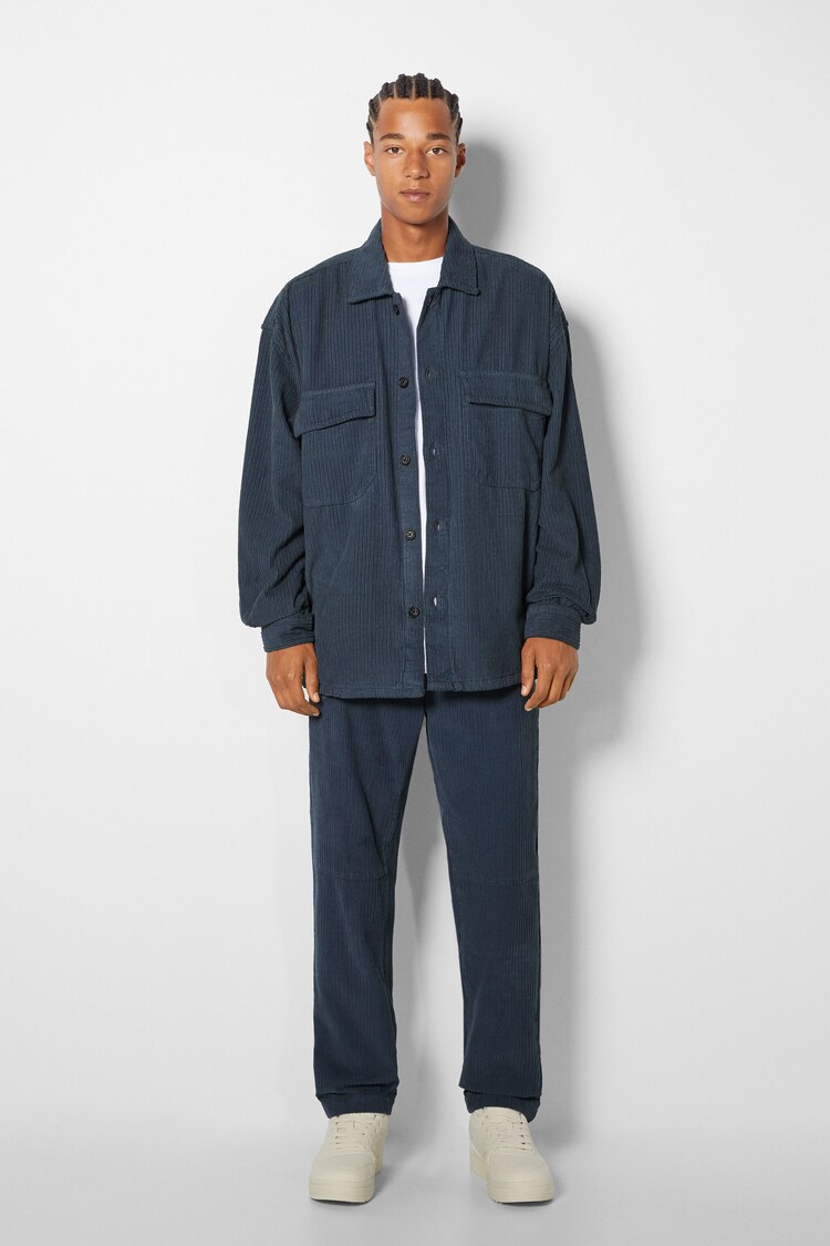 Corduroy overshirt and trousers set