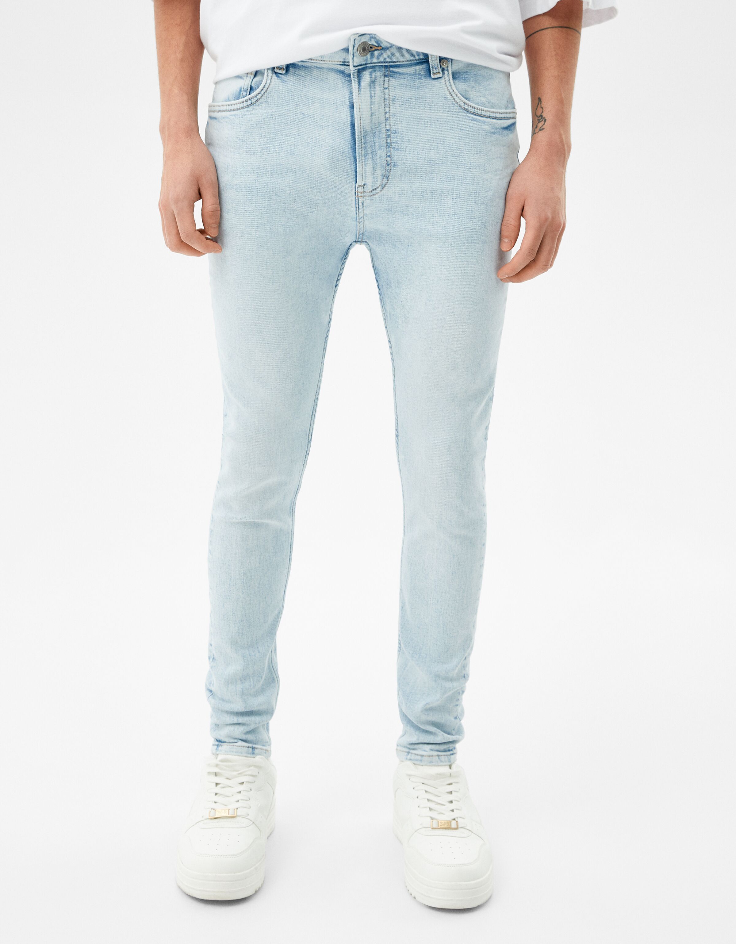 メンズスキニーデニムパンツ 新コレクション Bershka