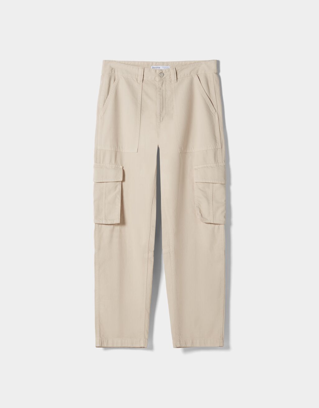 Wide-leg cotton cargo pants