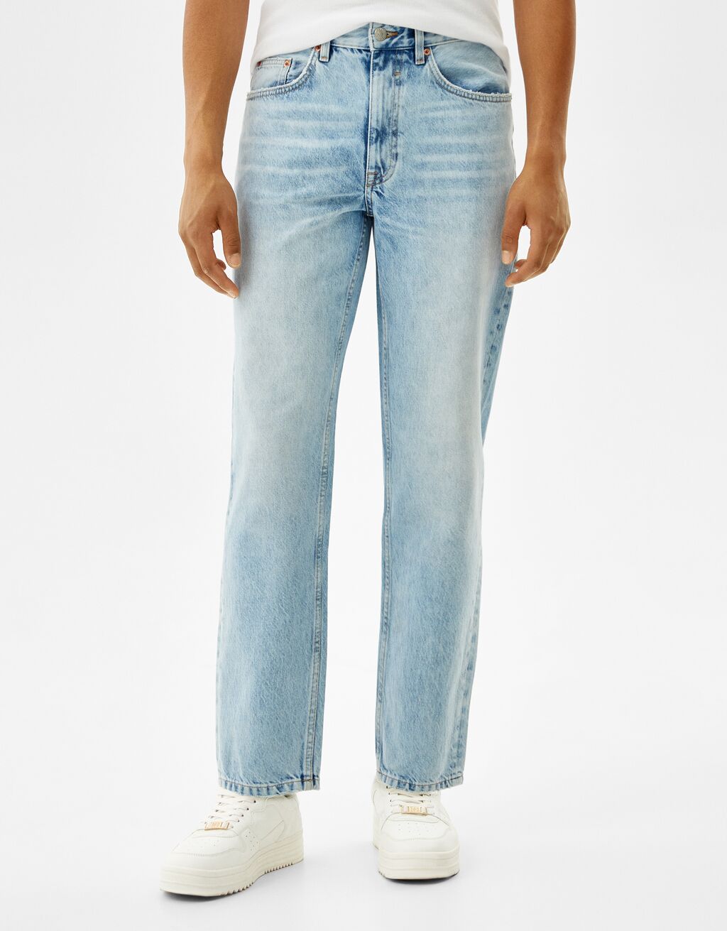 Straight Fit Jeans mit Vintage Waschung