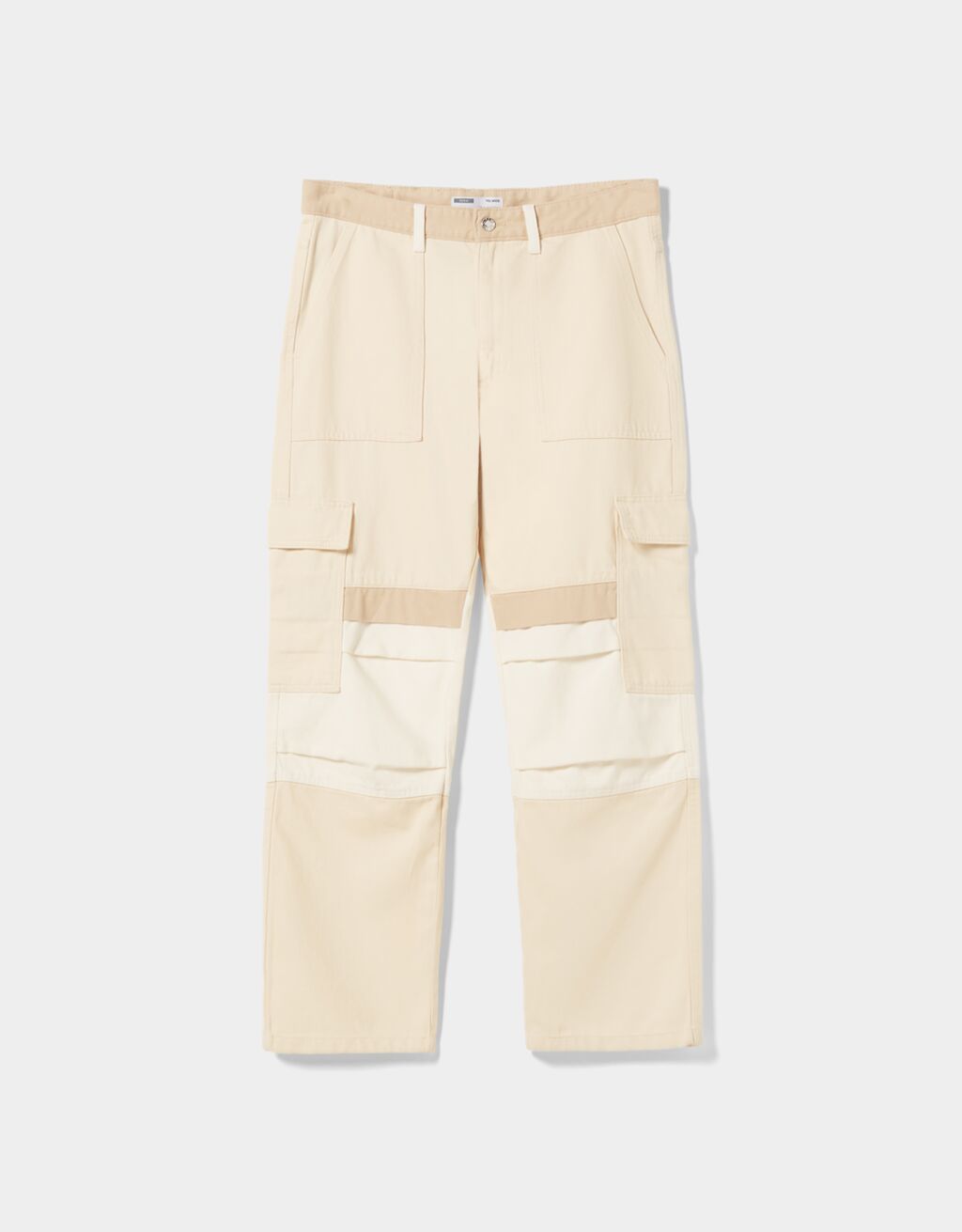 Straight fit color block cargo jeans