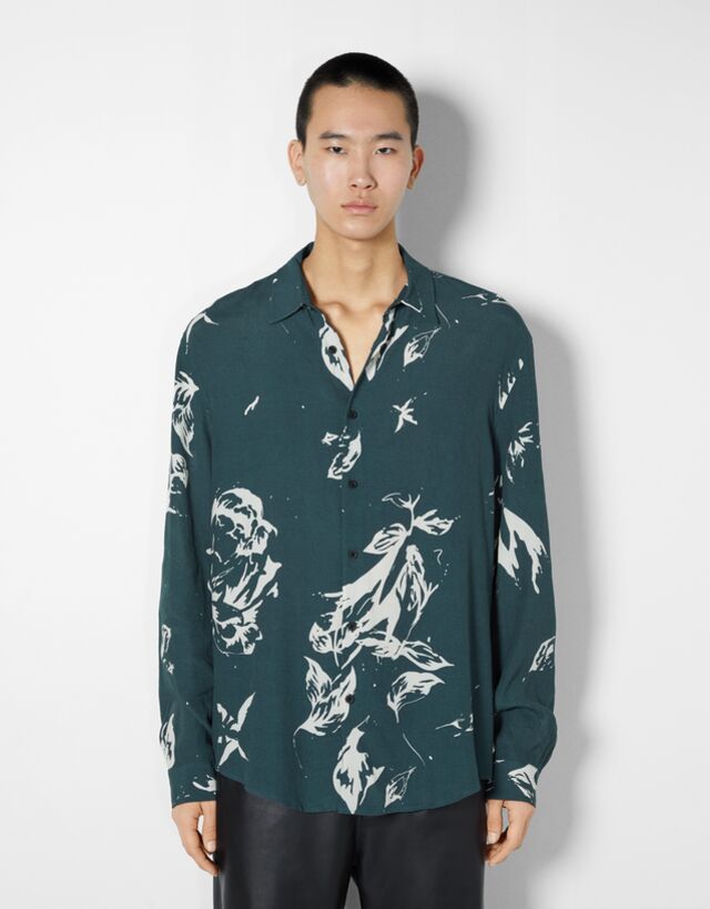 Camisa manga larga print floral - Camisas - | Bershka