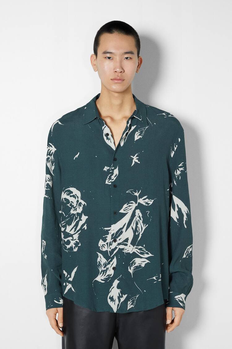 Camisa manga larga print floral
