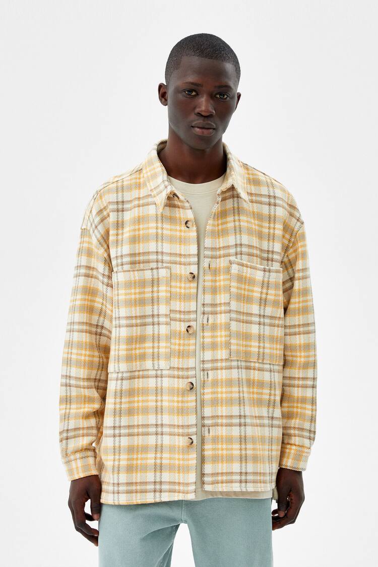 Check overshirt with pockets