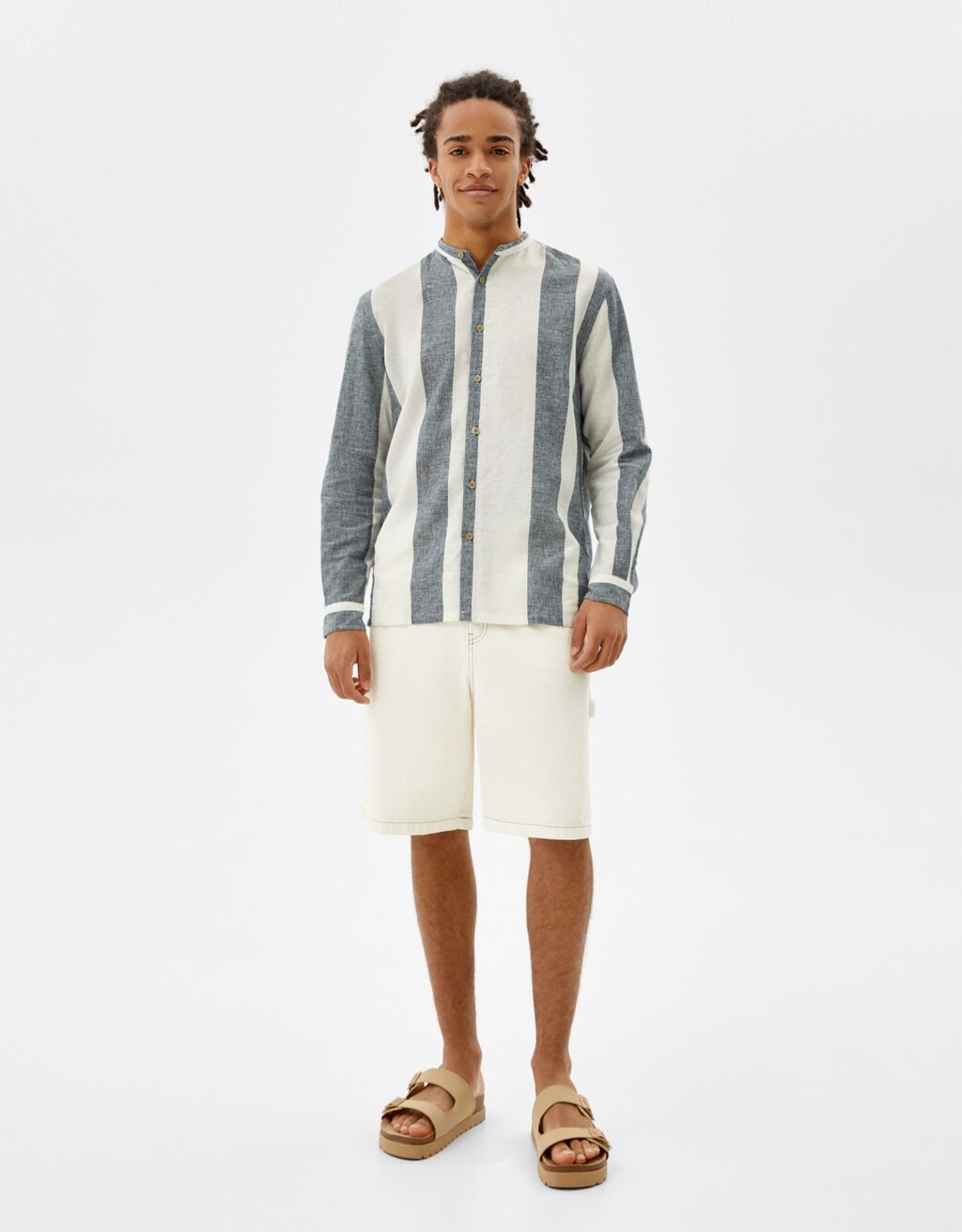 Camisa manga larga relaxed fit lino