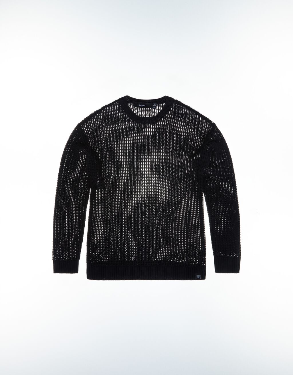 Sweater decote redondo mesh