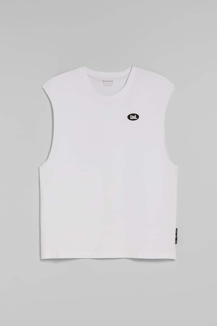 Worker-style fit sleeveless T-shirt