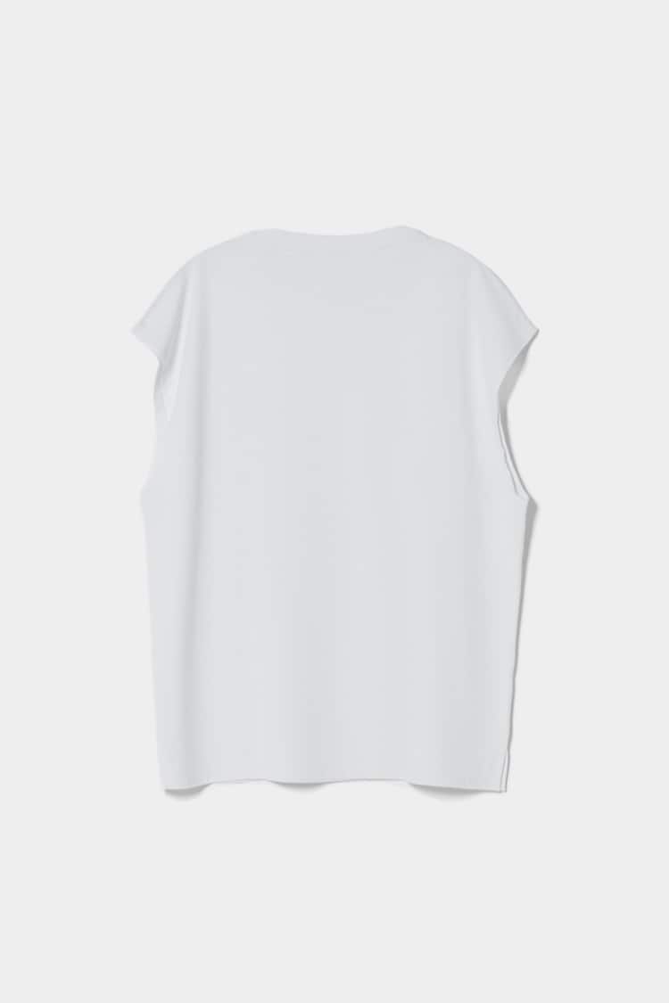 Extra loose sleeveless worker T-shirt