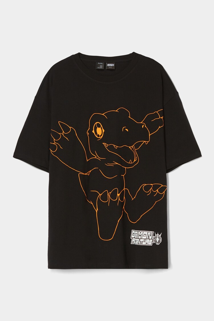 Oversize short sleeve Digimon print T-shirt