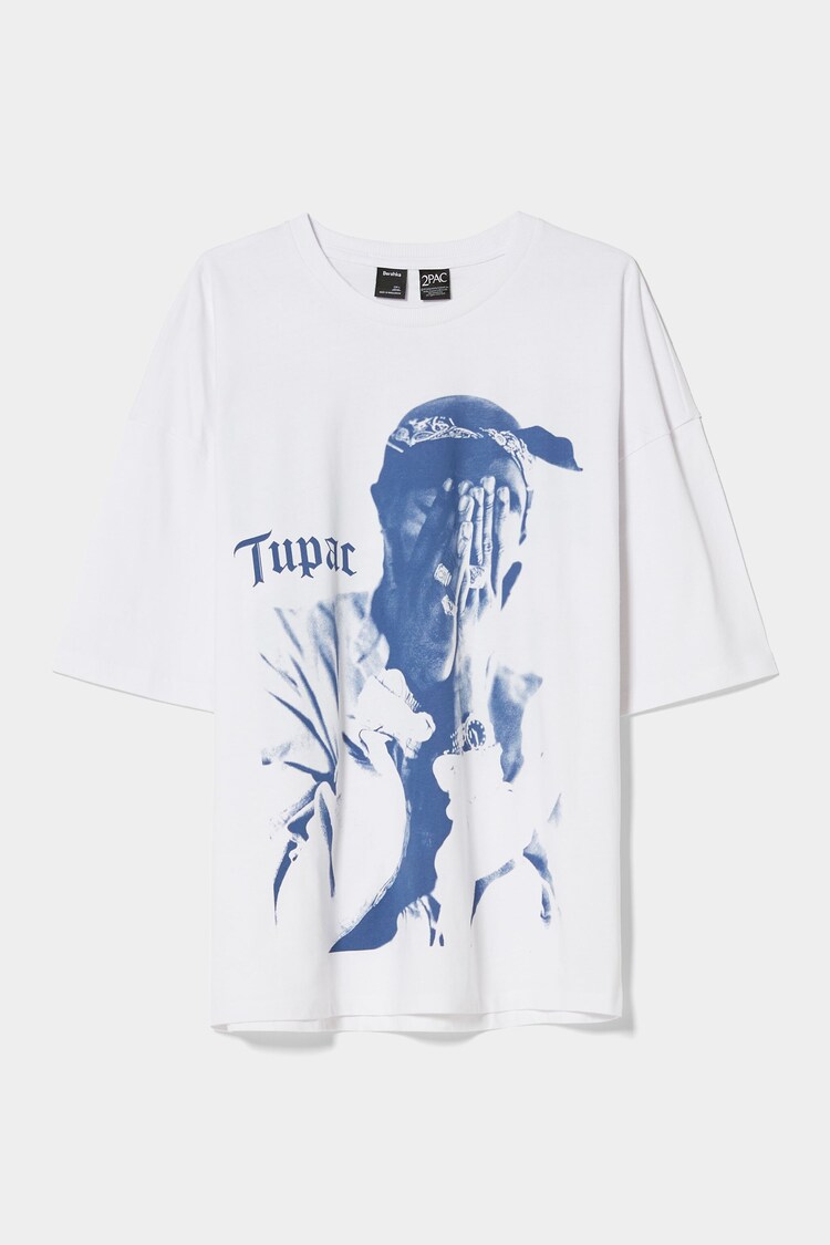 Kortärmad Tupac t-shirt med extra lös passform