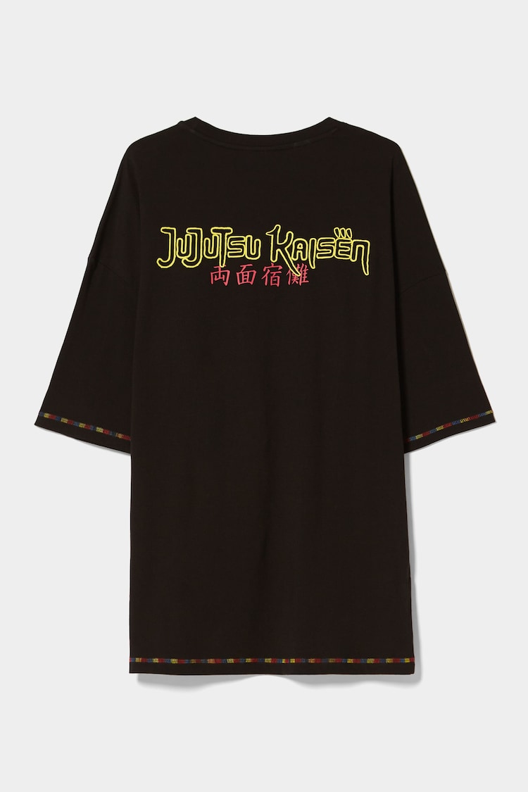 Kortärmad oversize t-shirt med extra lös passform och Jujutsu-tryck