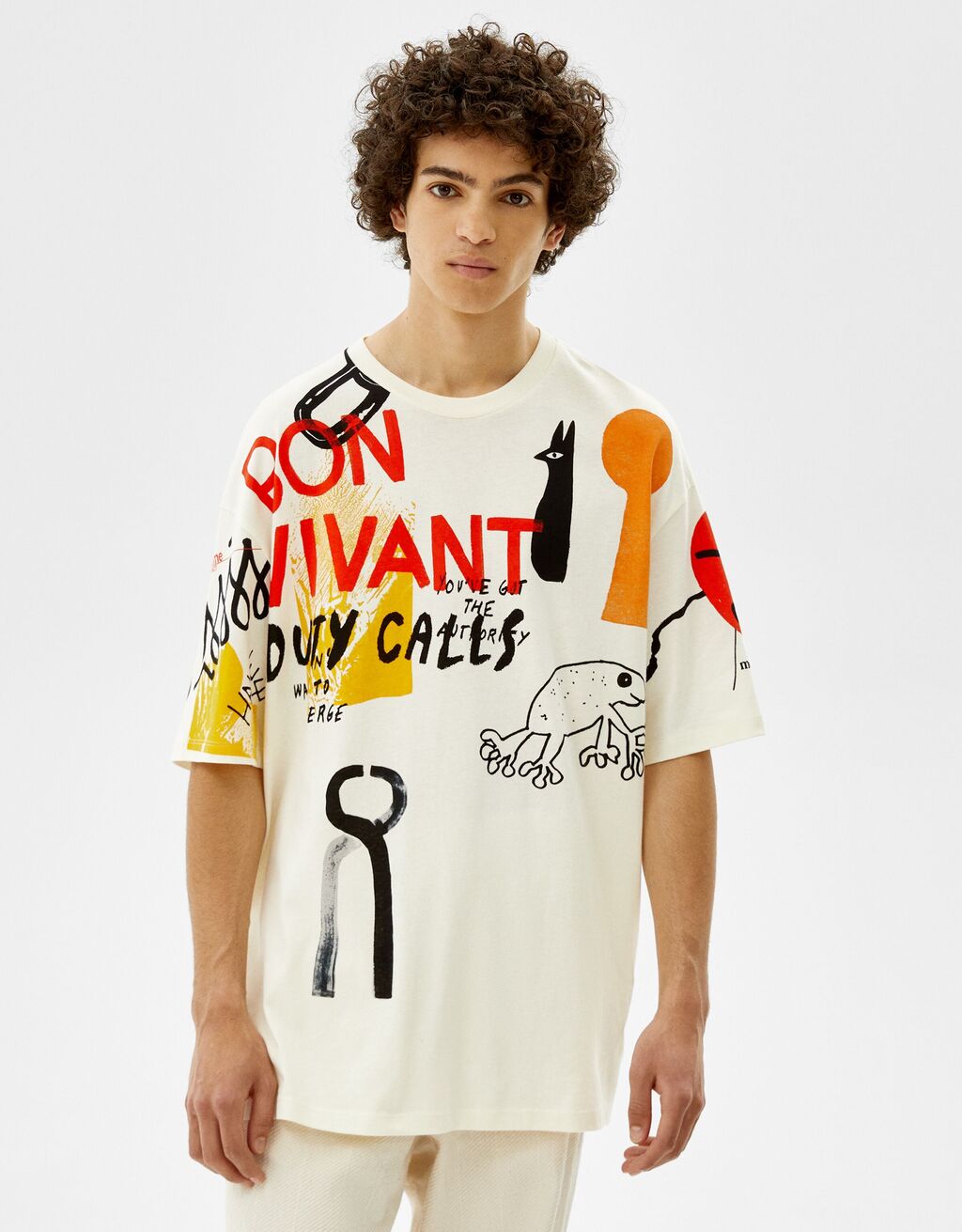 T-Shirt im Boxy-Fit mit Kunstprint