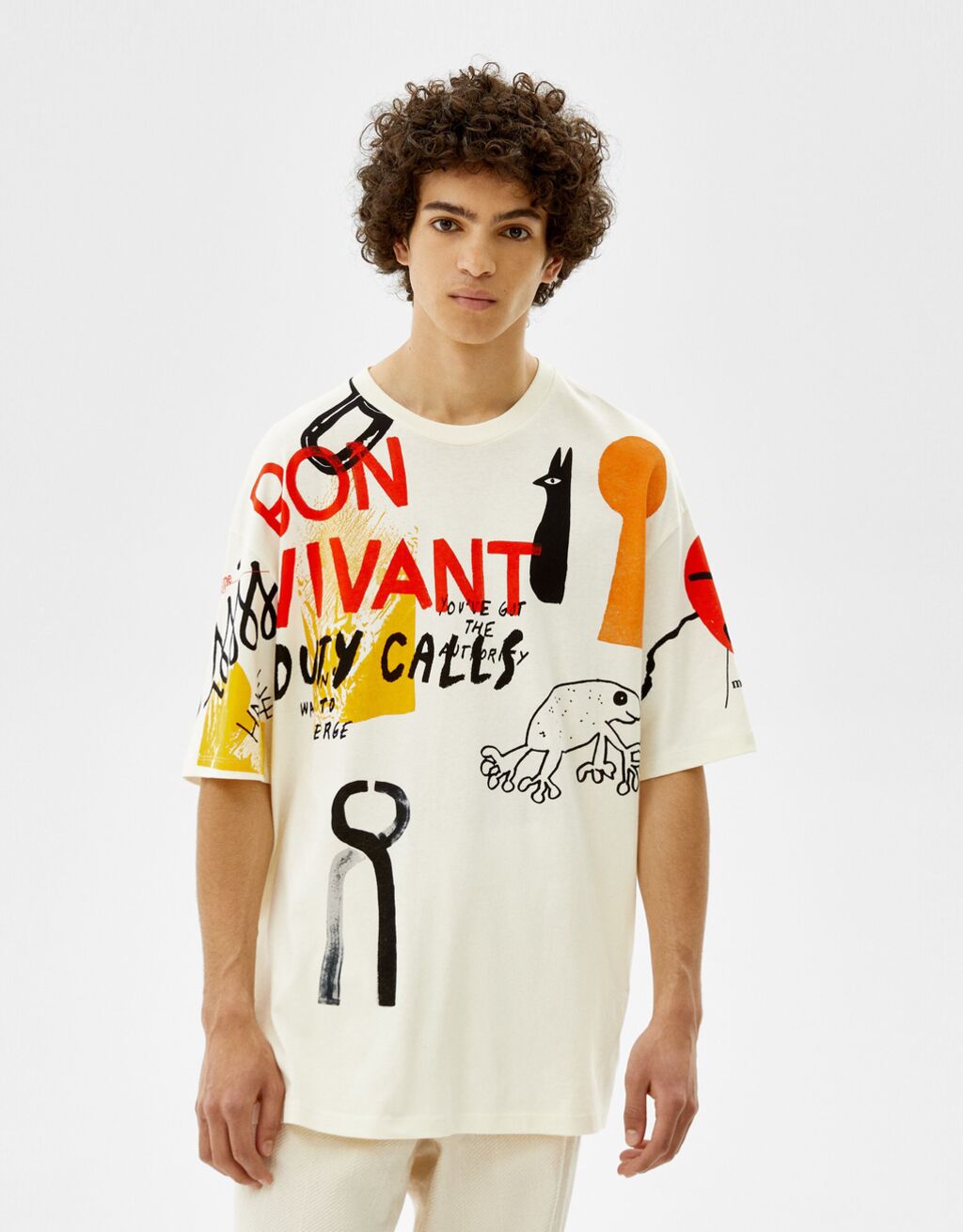 T-Shirt im Boxy-Fit mit Kunstprint